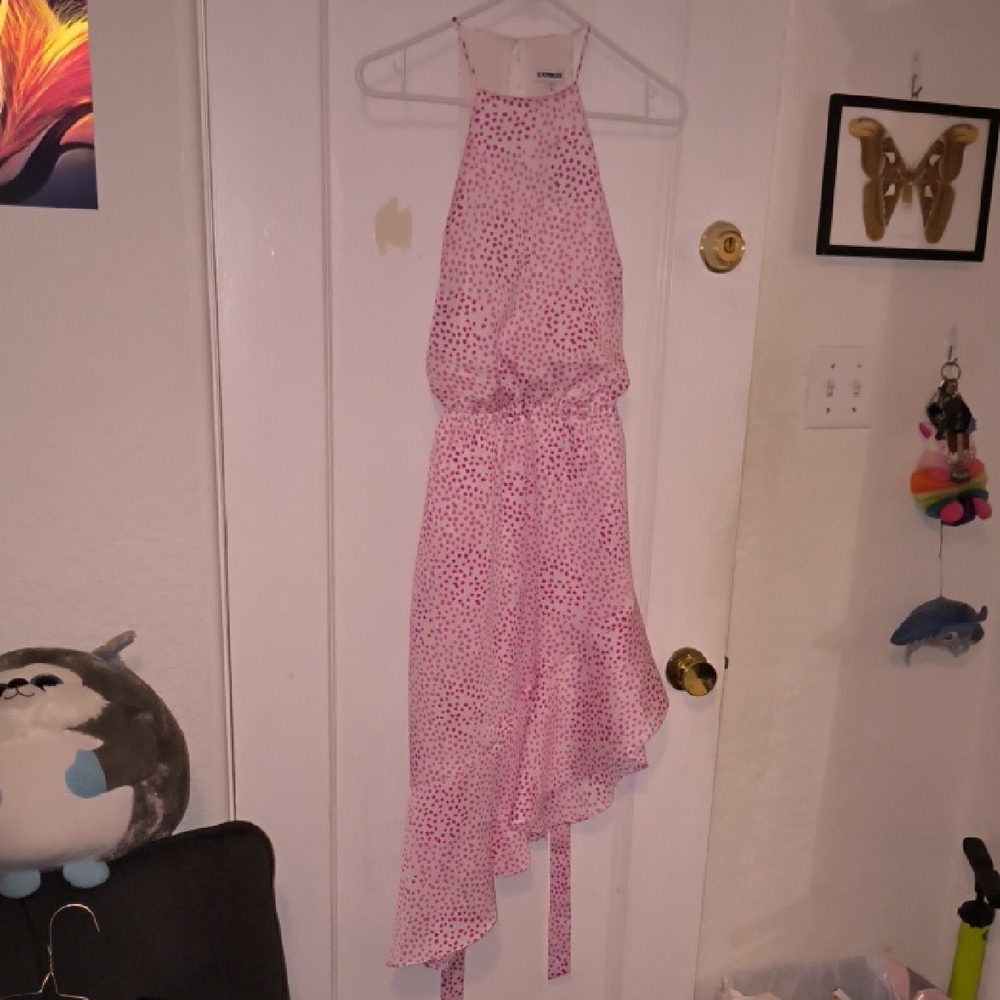 NWT Express | Pink Polka Dot Midi Dress